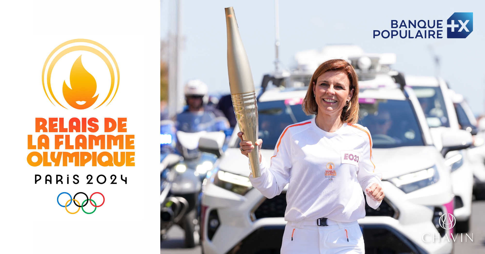 Chavin - A Flame Bearing Hope: Mathilde Boulachin in the Paris 2024 Olympic Flame Relay in Sète